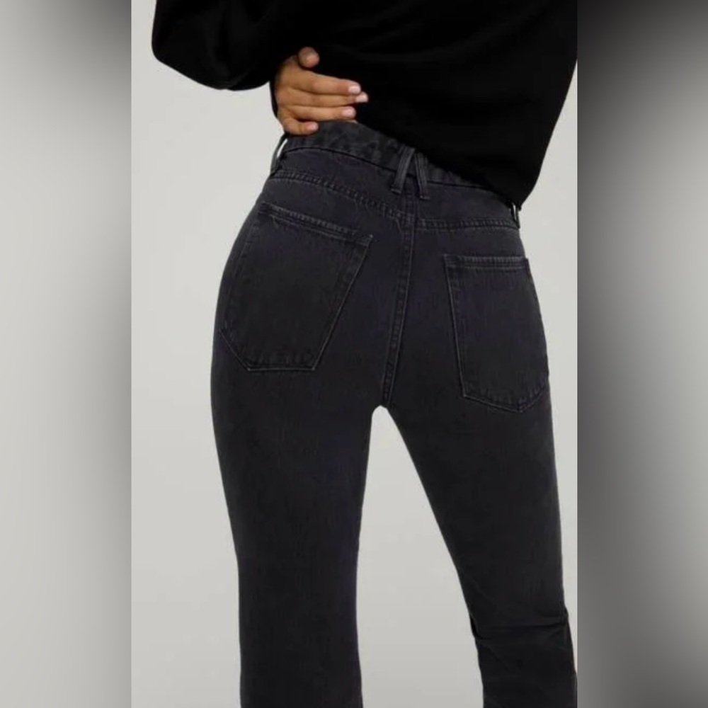 Good American Good Boy Black Jeans With Slit Waistband - Picture 4 of 12